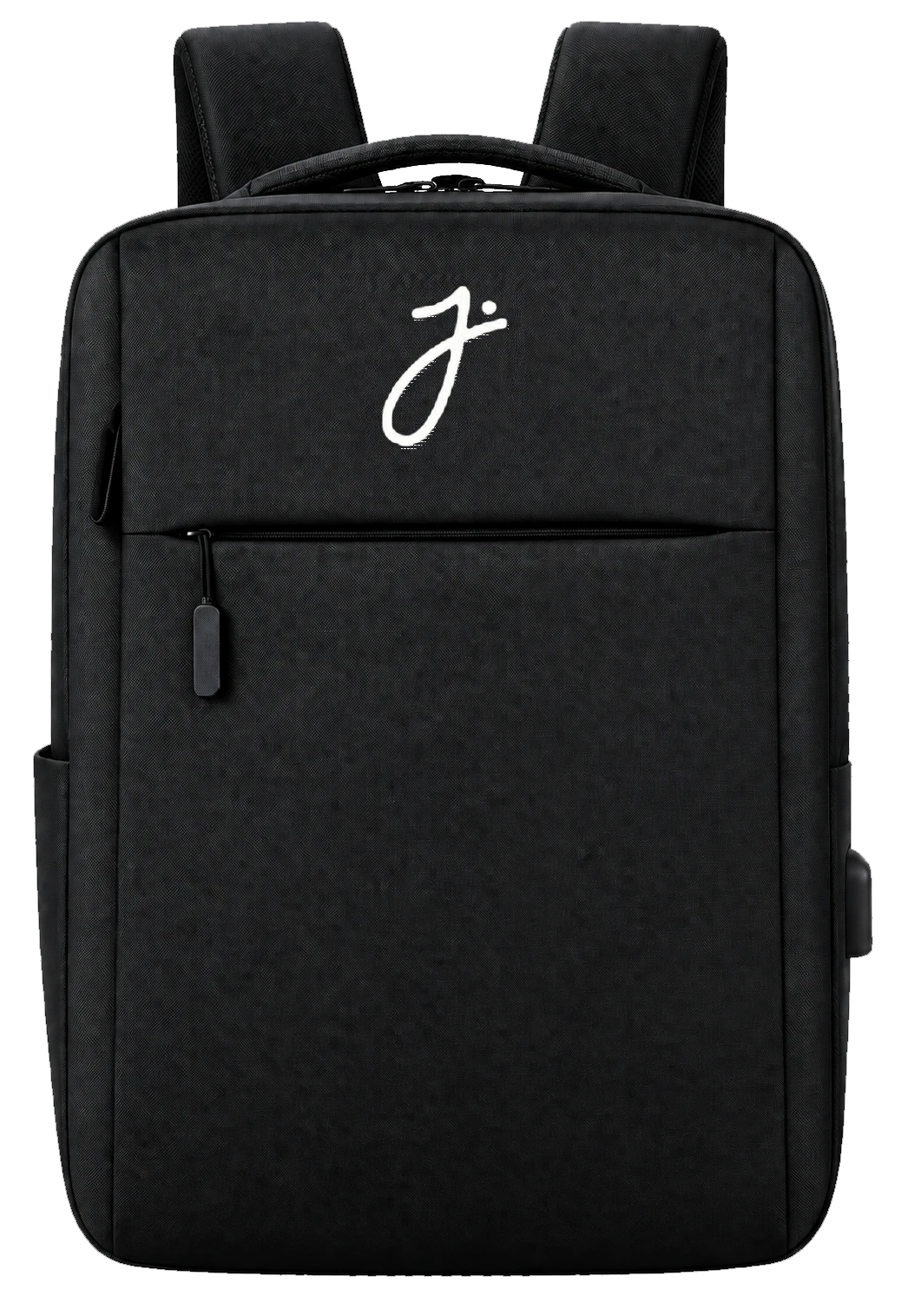 Mochila preta com o J da JONAH